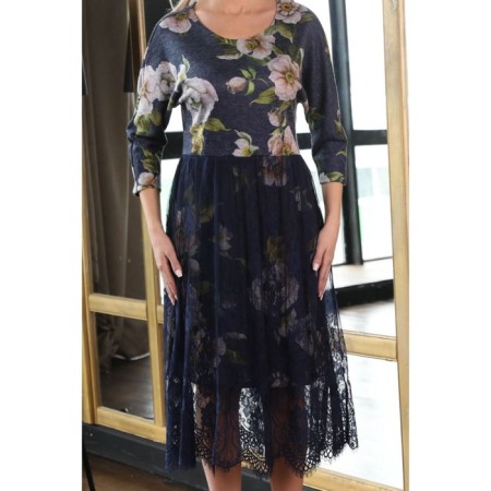 Women's dress, size 48, blue color-1