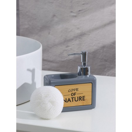 A dispenser for a detergent with a Savanna sponge stand “Nature”, 450 ml, color gray color-2