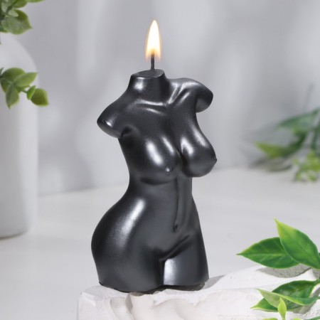 Figure candle "Women's torso", 4x6x10 cm, wet asphalt
