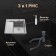 Kitchen sink "RMS" MRK-5851R, cut, right, thickness 3.0 and 1 mm, dispenser, gray