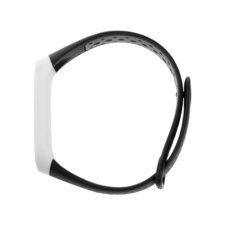 Mi Band 3/4 Luazon fitness bracelet strap, with perforation, black and white-1