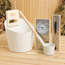 Set for a bath 4 in 1: gang 5 l, scoop, sand clock, thermometer V-TZ002