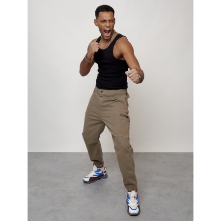 Cargo jeans men, size 50-52, beige color-6