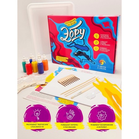 Set for drawing on Ebru water, 7 colors-1