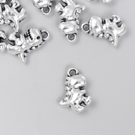 Decor for creativity Metal "Dinosaurus" silver 1.7x1 cm-1