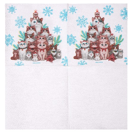 Paper napkins “Happy New Year”, cats, single -layer, 24x24 cm, set 20 pcs-4