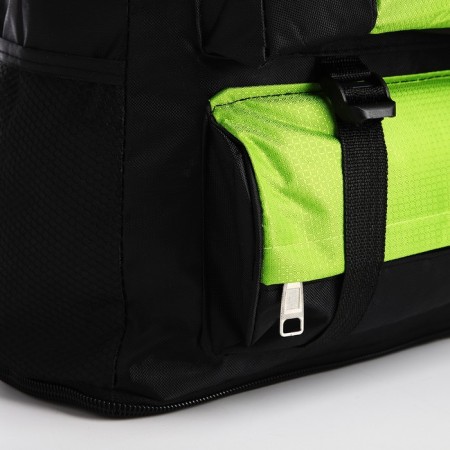A backpack on a zipper with an increase, 65l, 4 external pockets, green color-7