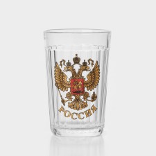 A glass of faceted “Coat of arms of Russia”, 250 ml