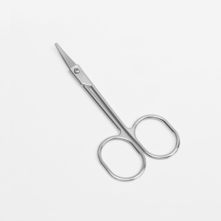 Scissors are manicure, for cuticles, bent, narrow, 9 cm, silver color-1