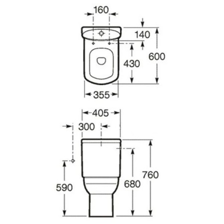 Roca Dama Senso Compacto Roca tank, lower water supply-4