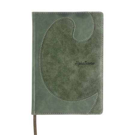 Delivery of Leduced A5, 144 sheets "Courage", hard binding with foam rubber, artificial leather, pancake embossing, white offset 80 g/m², green