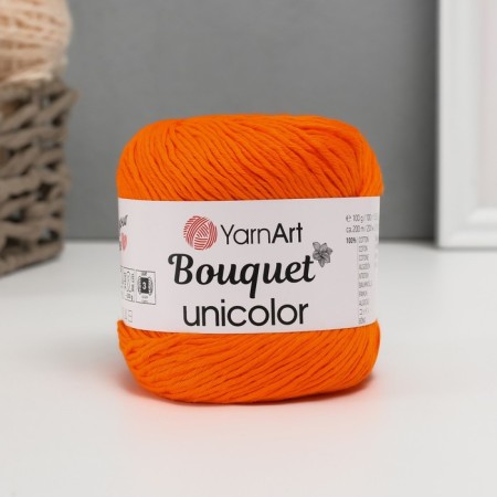 Yarn "Bouquet Unicolor" 100% cotton 200m/100g (3215 orange)