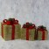 LED figure "Gifts with a red ribbon" 15, 20, 25 cm, textiles, metal, 220 V, glow warm white