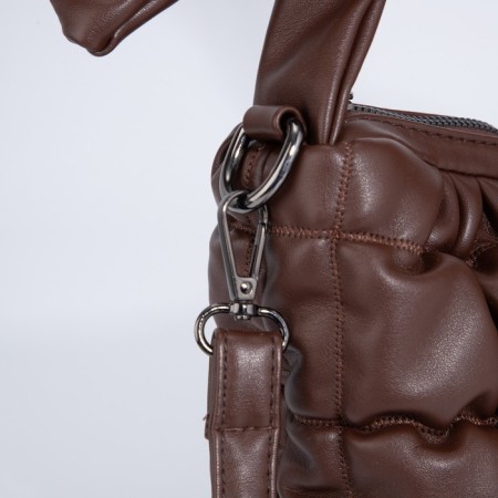 Load bag with zipper, long belt, brown color-4