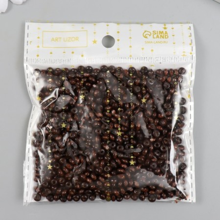 Beads for creativity tree "dark brown" d = 0.4 cm set 20 g-2