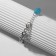 Bracelet "Flower" chain, blue color in silver, l = 16 cm