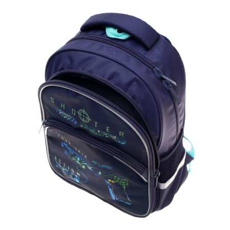 School backpack Hatber Easy "Shooter", 41 x 29 x 16 cm, ergonomic back, blue-5