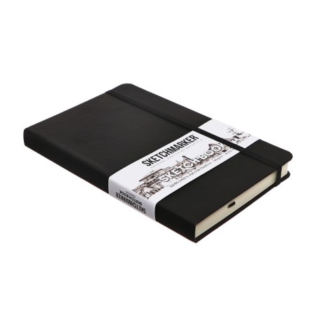 Sketchmarker sketchbook, 130 x 210 mm, 80 sheets, solid cover of artificial leather, black, block 140 g/m2-2