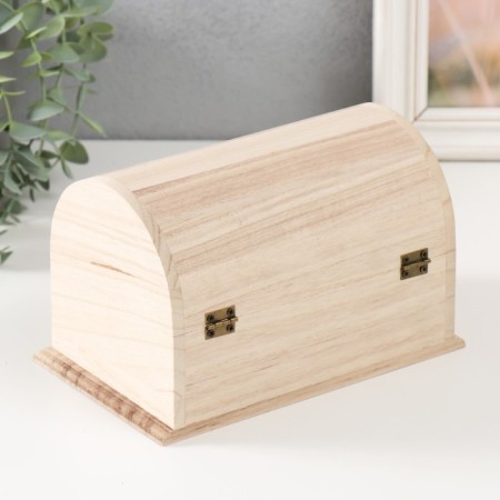 Casket Wood for painting "chest" Castle hook 18x12x12 cm-3