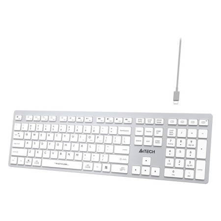 Keyboard A4Tech FSTYLER FBX50C white USB wireless BT/Radio Slim Multimedia (FBX50C WH 103388-4
