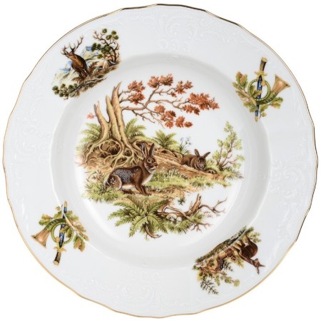 Deep plate Bernadotte "Hunting plots", 23 cm