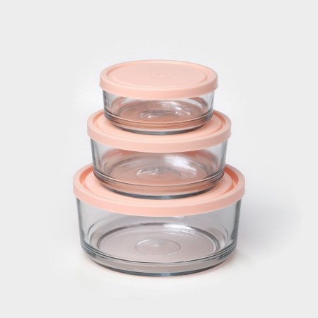 A set of glass forms for storing ABAN products, 3 pcs