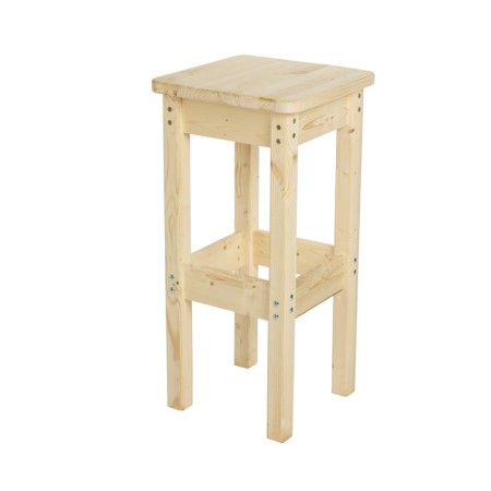 Bar stool, 400 × 400 × 800 mm, pine array, without coating