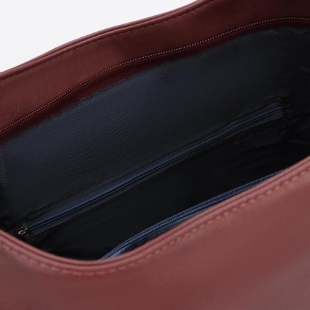 Bag-bag, lightning department, external pocket, adjustable belt, burgundy color-2