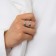 Ring Metal "Trend" three stripes, craters, silver color, dimensionless