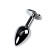 Anal plug with the Toyfa Metal rhinestone, silver, amethyst, 7 cm, d = 2.8 cm