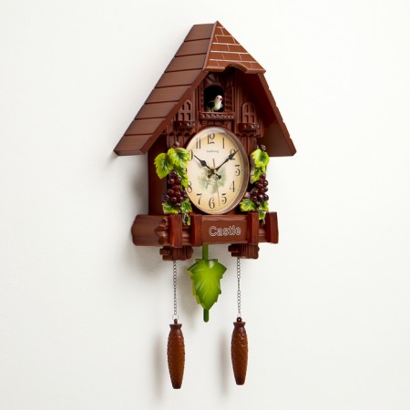Watch walls, series: pendulum, "grape vine", smooth move, 63 x 10 x 36 cm, brown-1