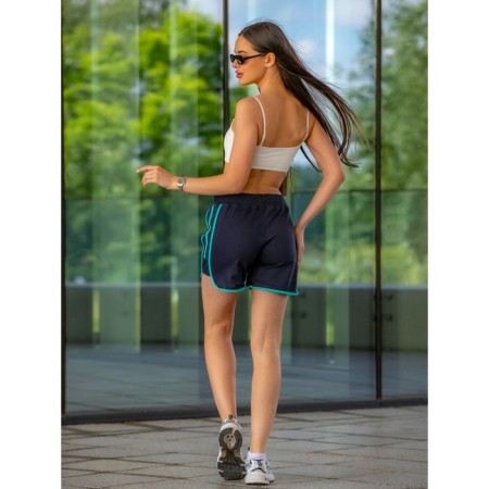 Women's shorts ise, size 44 cm, dark blue color, turquoise-4
