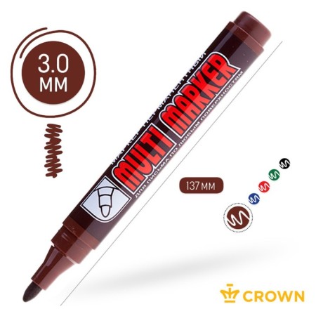 Permanent marker 3.0 mm, Crown Multi Marker, brown-2