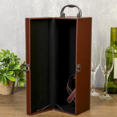 Casket Wood for a bottle "Gentleman" Coffee 35.5x12x11 cm-1