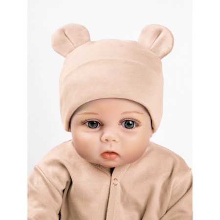 Children's cap Amarobaby Nature Essence Bear, size 40-42, beige color-4