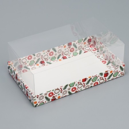 Box for dessert "cookies", 22 x 8 x 13.5 cm, new year-2