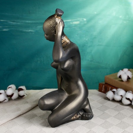 Figure "Morning Africa" ​​Black Gold, 17x22x36cm-1