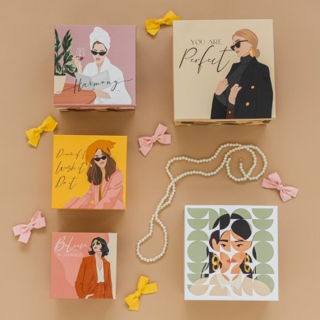 Set of boxes 5 in 1, gift packaging, “style”, 14 x 14 x 8-22 x 22 x 12 cm-13