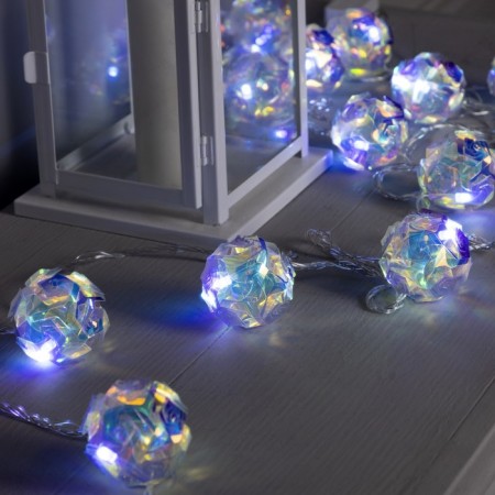 Garland “thread” 4.5 m with nozzles “Flower balls”, IP20, transparent thread, 15 LED, white glow, 220 V-2