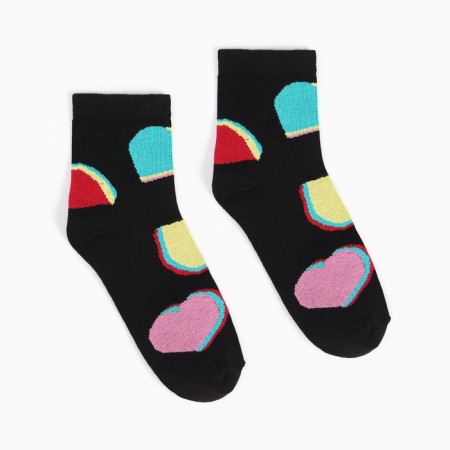 Women's socks, black color/heart, size 35-37-1