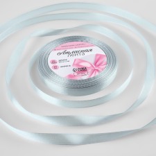 Satin tape, 10 mm × 23 ± 1 m, color platinum color