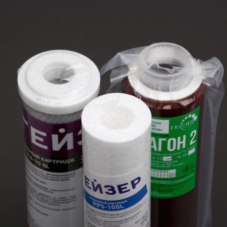 A set of interchangeable cartridges for a stationary filter No. 1, for cleaning hard water-2