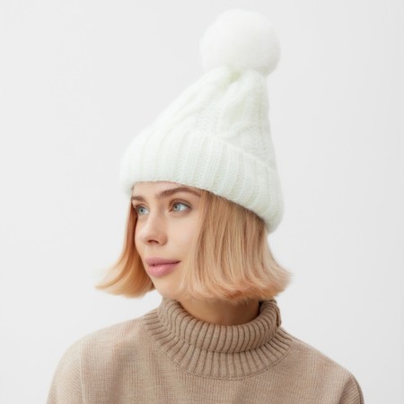 Women's hat minku, milk color, rr 56-58