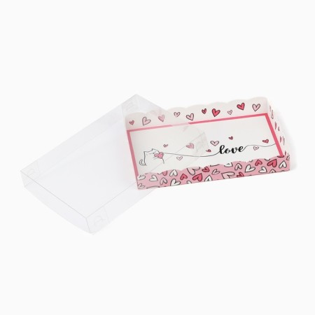 Box for confectionery products with PVC “Heart” lid, 22 × 15 × 3 cm-3