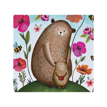 Organizer in a bath on the suction cups “Mom Bear and Teddy Bear”, for storing toys and trifles, size 33x39 cm-1