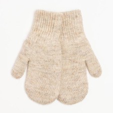 Double children's mittens, color gray melange, size 10 (0-3 years)