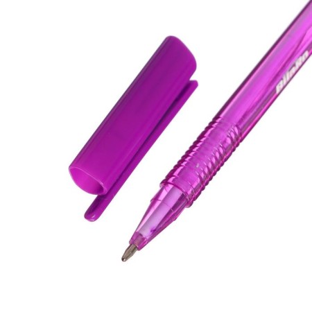 A set of ballpoint pens, 6 colors, a triangular, tinted case, in a blister on the button-7