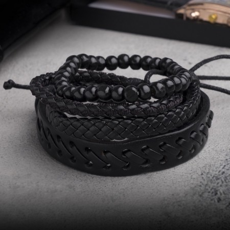 Bracelet Skin "Bas", black color, d = 7.5 cm-2