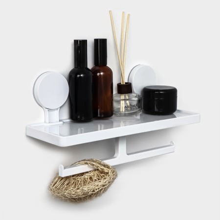 Shelf for bathrooms on Velcro of the Dolyan, 17 × 32 × 11.5 cm, white color-2