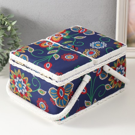 Casket for needlework "Flower mosaic" 19x26x14.5 cm